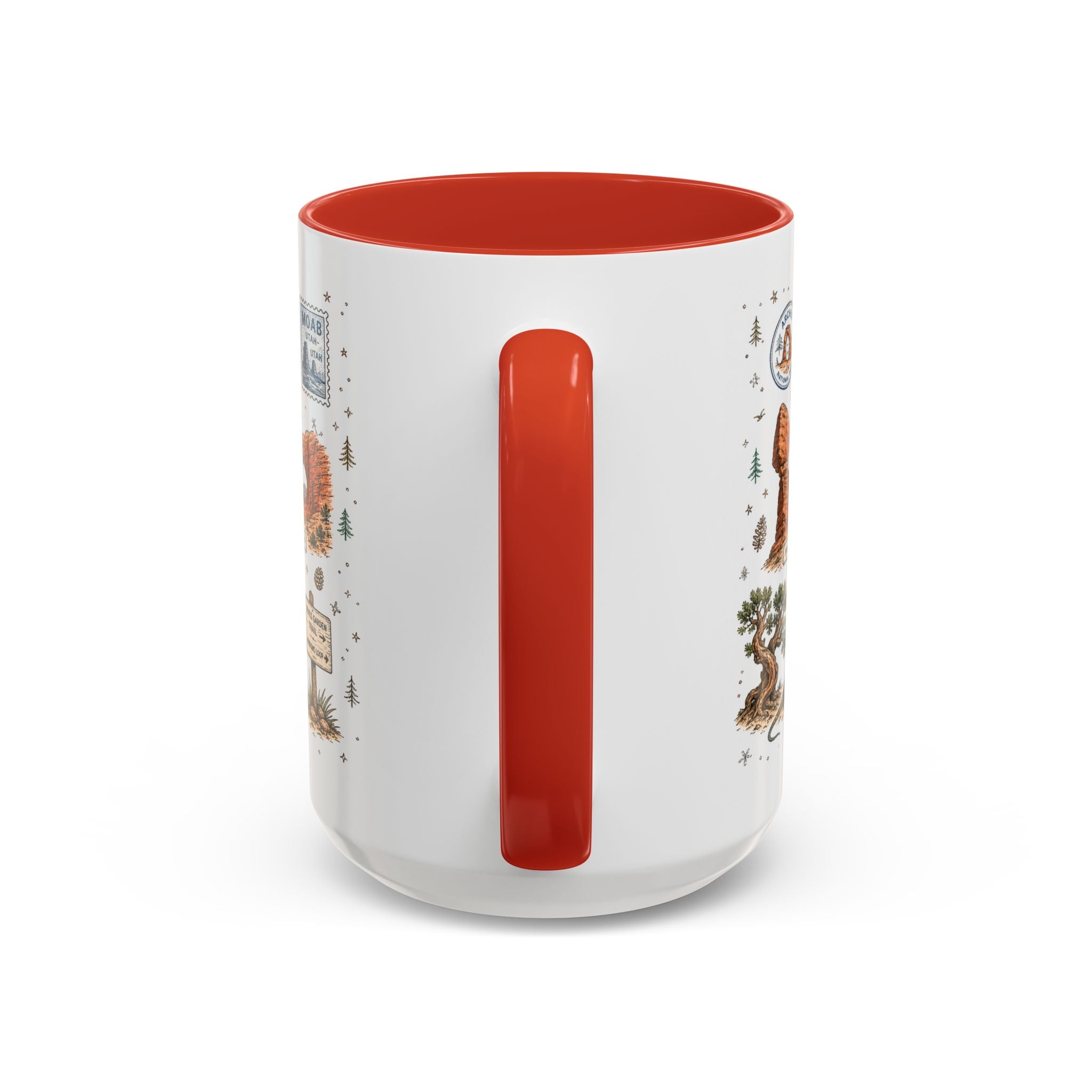 Arches Coffee Mug | National Park Hiking Utah Gift | Accent Color Ceramic 11oz 15oz
