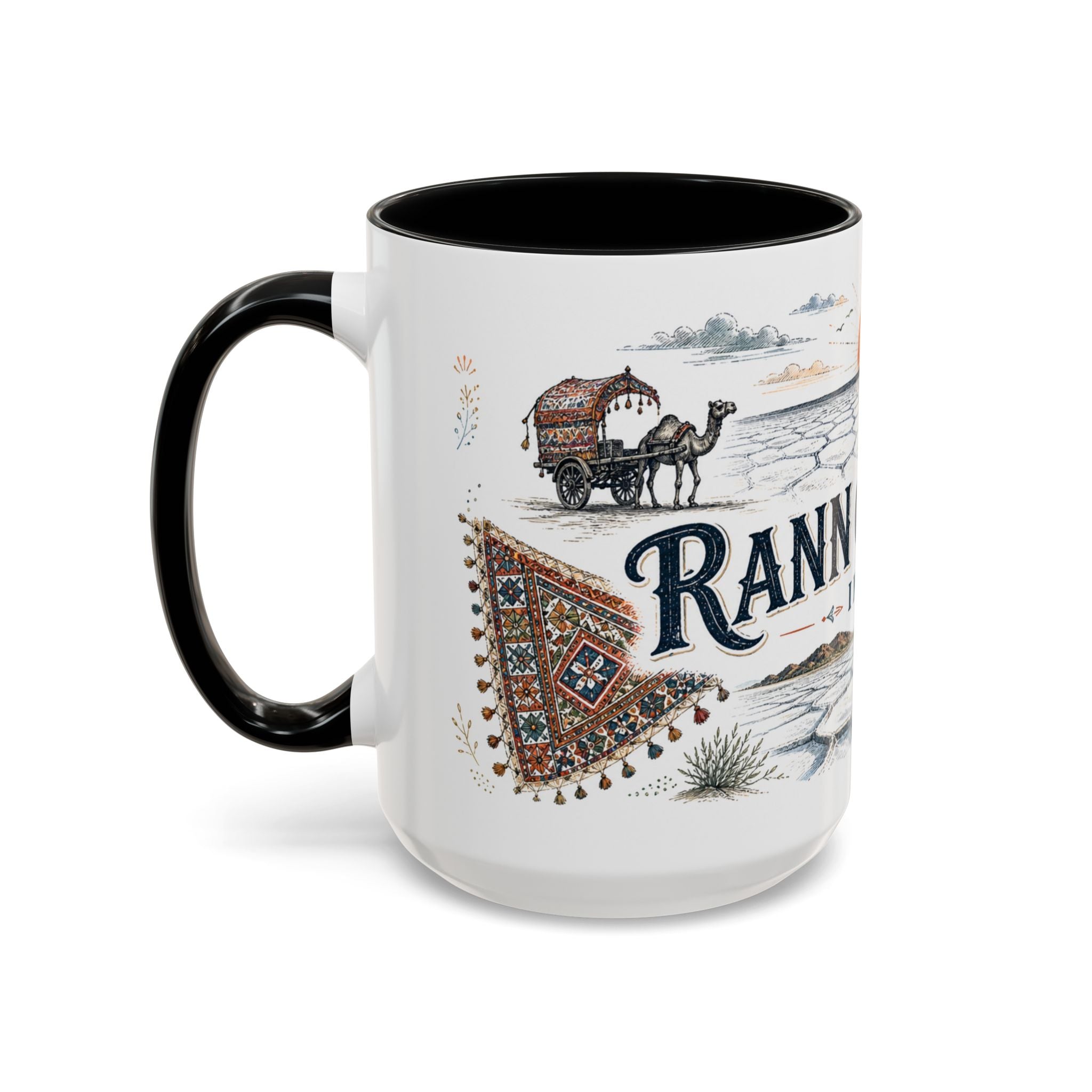 Rann of Kutch Mug, India Travel Souvenir, Bucket List Gift, Accent Ceramic Coffee Mug 11oz 15oz