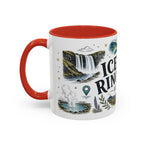 Iceland Ring Road Coffee Mug | Travel Destination Souvenir Gift | Accent Color Ceramic 11oz 15oz
