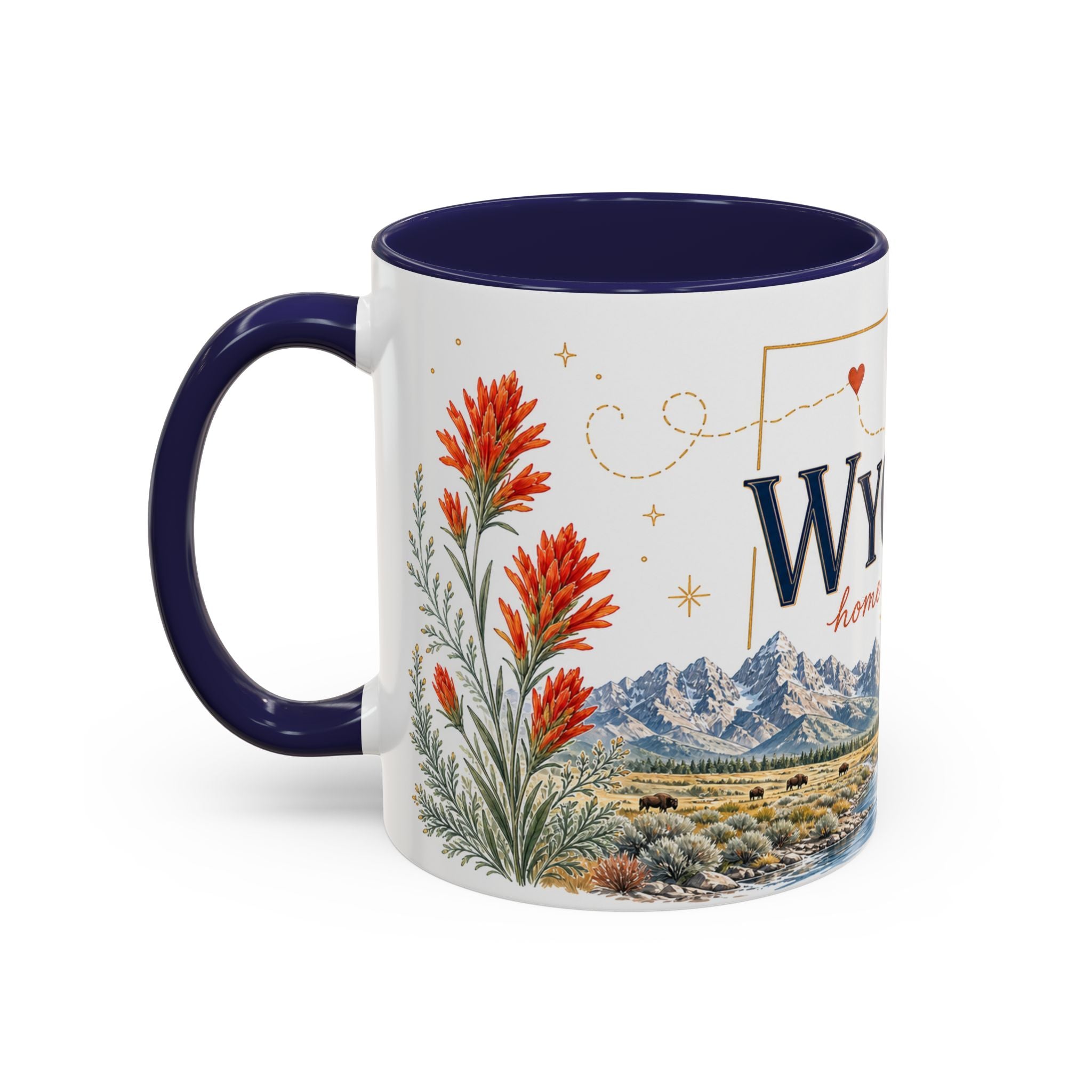 Wyoming Home State Mug | Moving Away Gift | Long Distance Friendship Coffee Cup | 11oz 15oz Accent Mug