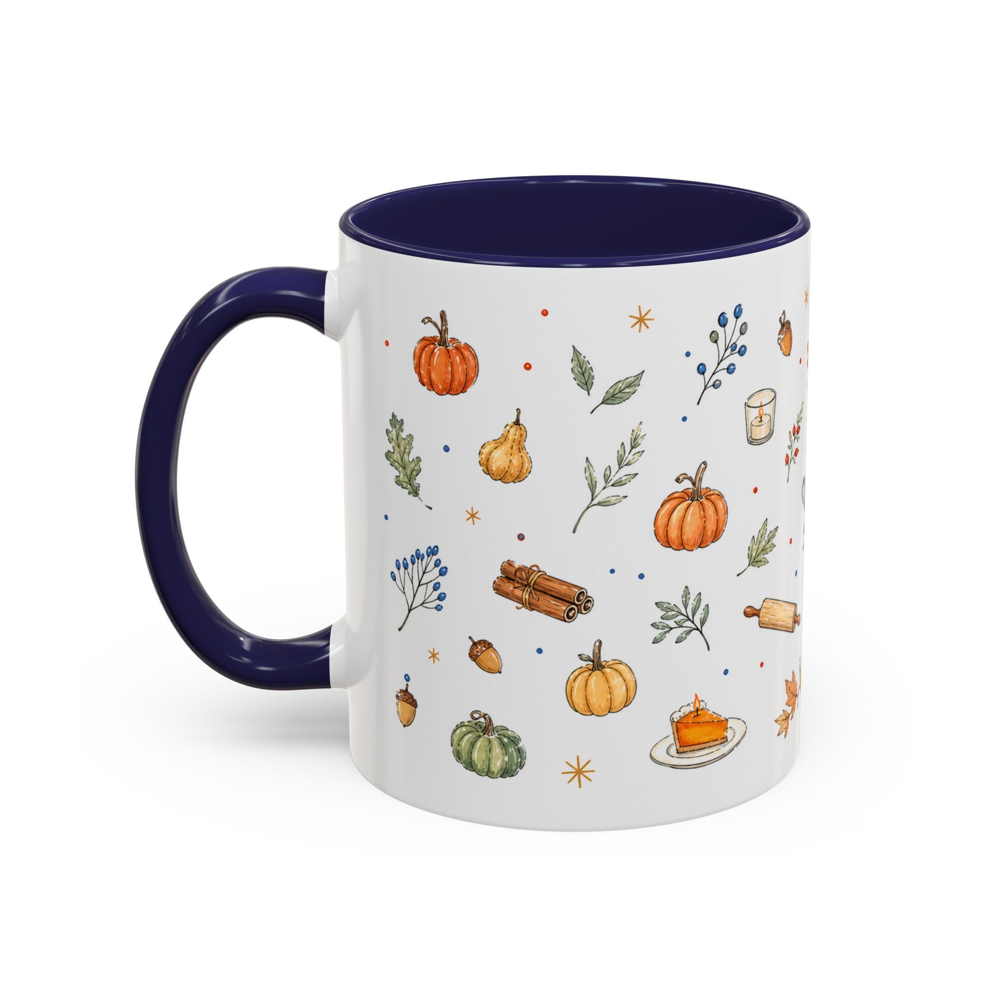 Thanksgiving Baking Mug | Watercolor Autumn Gift | Pumpkin Pie Accent Coffee Cup 11oz 15oz