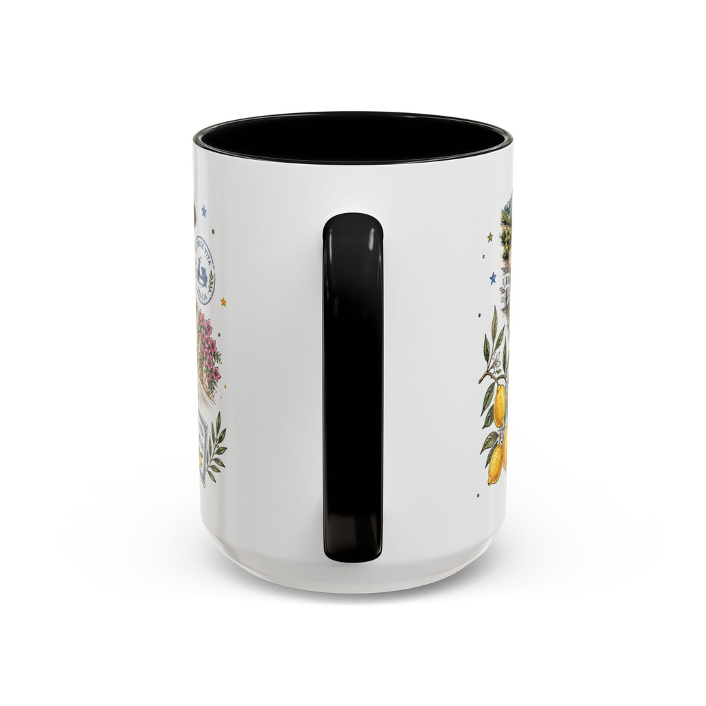 Amalfi Coast Coffee Mug | Travel Destination Souvenir Gift | Accent Color Ceramic 11oz 15oz