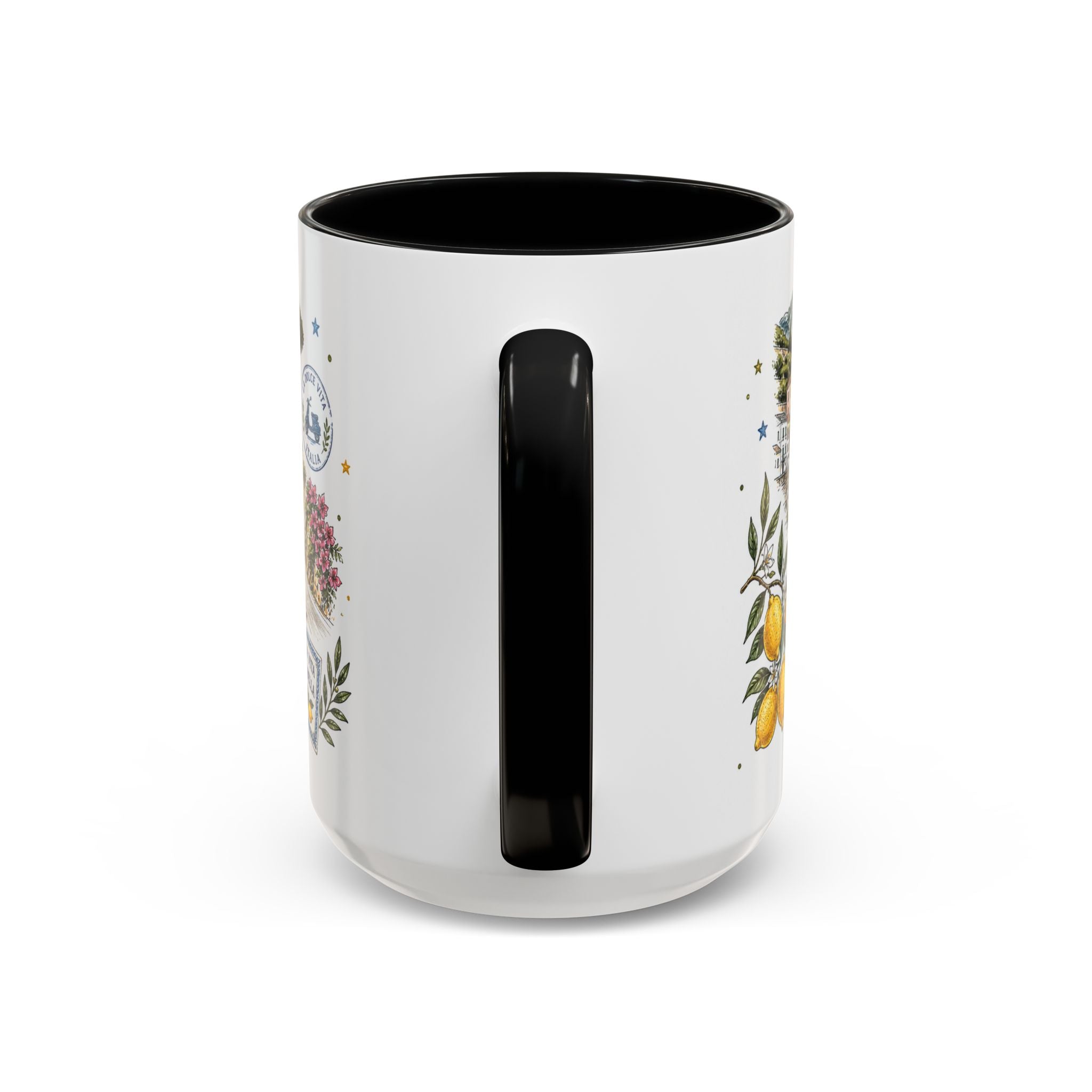 Amalfi Coast Coffee Mug | Travel Destination Souvenir Gift | Accent Color Ceramic 11oz 15oz
