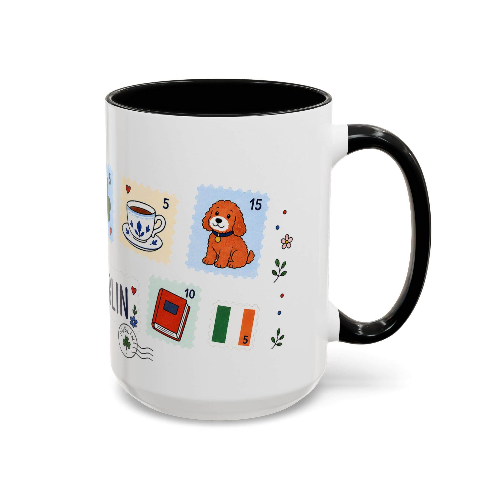 Dublin Coffee Mug | Postage Stamp Collage Mug | Travel Souvenir Accent Cup 11oz 15oz