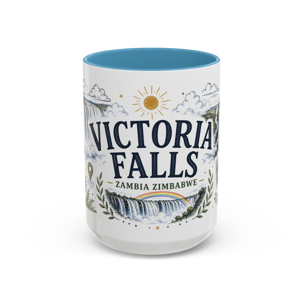 Victoria Falls Coffee Mug | Travel Destination Souvenir Gift | Accent Color Ceramic 11oz 15oz