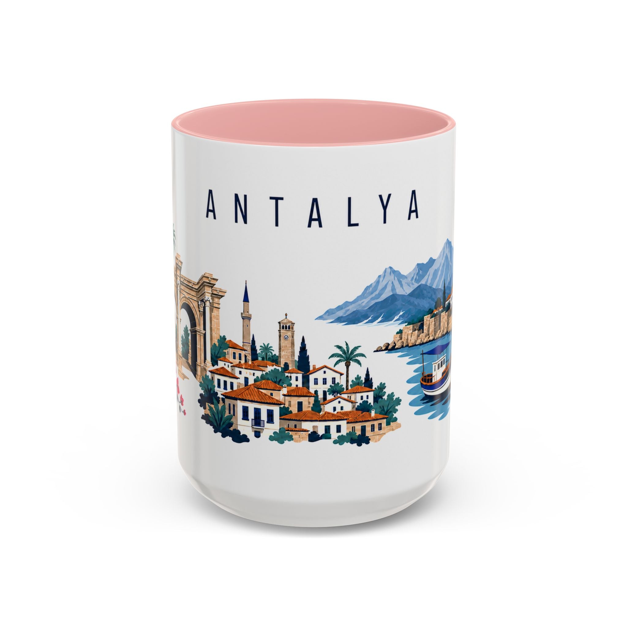 Antalya Coffee Mug | Turkey Travel Souvenir | Porcelain Decal City Gift | 11oz 15oz Accent Mug
