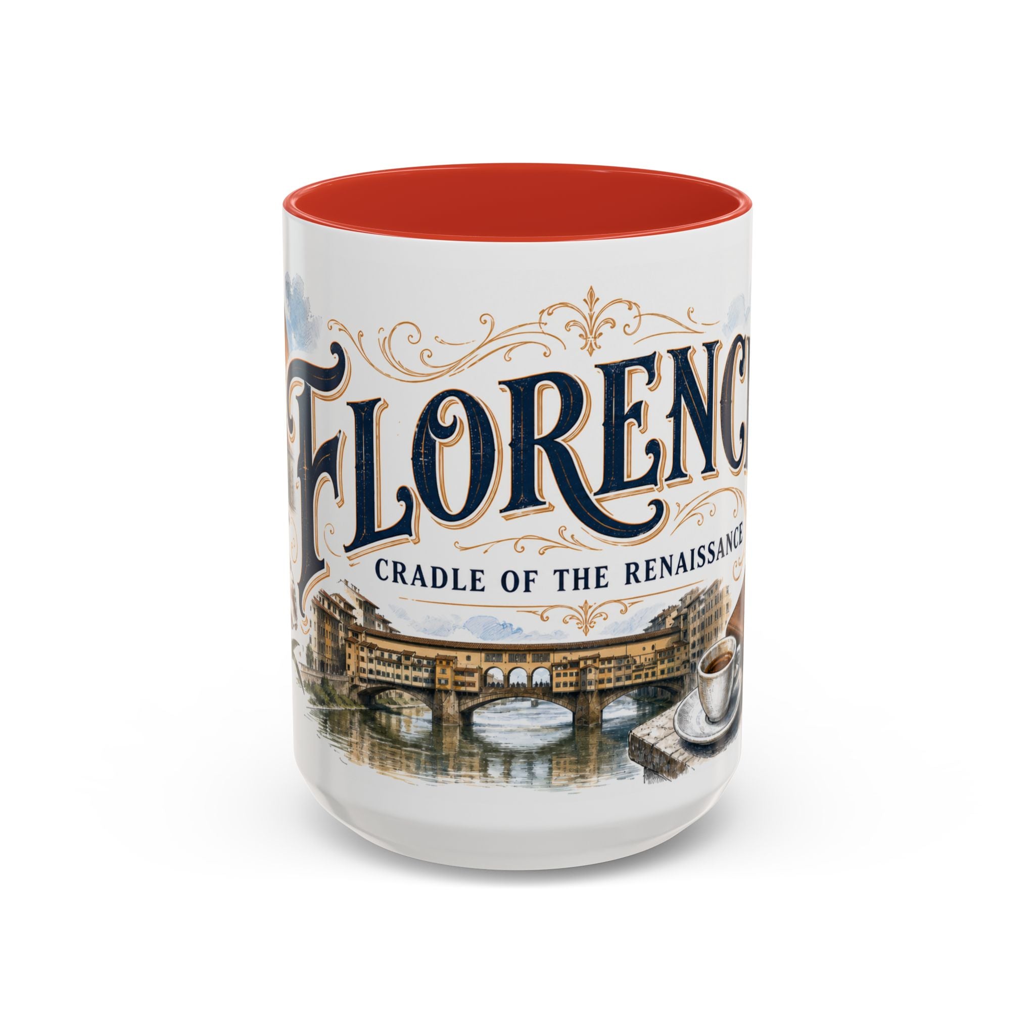 Florence Coffee Mug | Italy Travel Souvenir | Vintage Illustrated City Gift | 11 oz 15 oz Accent Mug