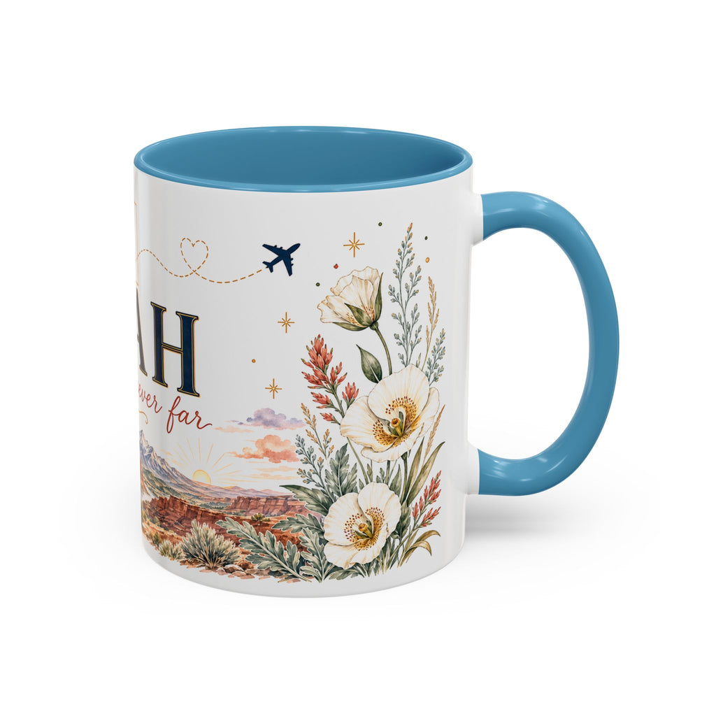 Utah Home State Mug | Moving Away Gift | Long Distance Friendship Coffee Cup | 11oz 15oz Accent Mug