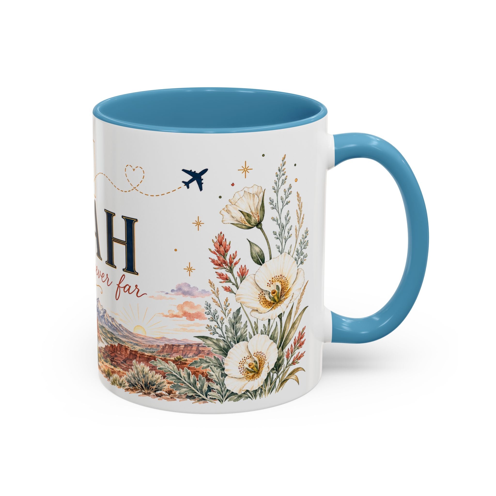 Utah Home State Mug | Moving Away Gift | Long Distance Friendship Coffee Cup | 11oz 15oz Accent Mug