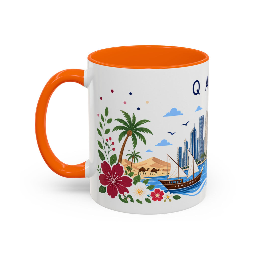Qatar Coffee Mug | Travel Souvenir Accent Mug | Place Gift Ceramic Cup 11oz 15oz