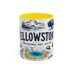 Yellowstone National Park Coffee Mug | Hiking Camping Nature Gift | Accent Color Ceramic 11oz 15oz