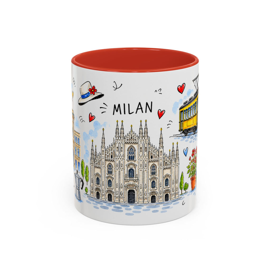 Milan Travel Mug | European City Souvenir Accent Coffee Mug | 11oz 15oz Ceramic Cup