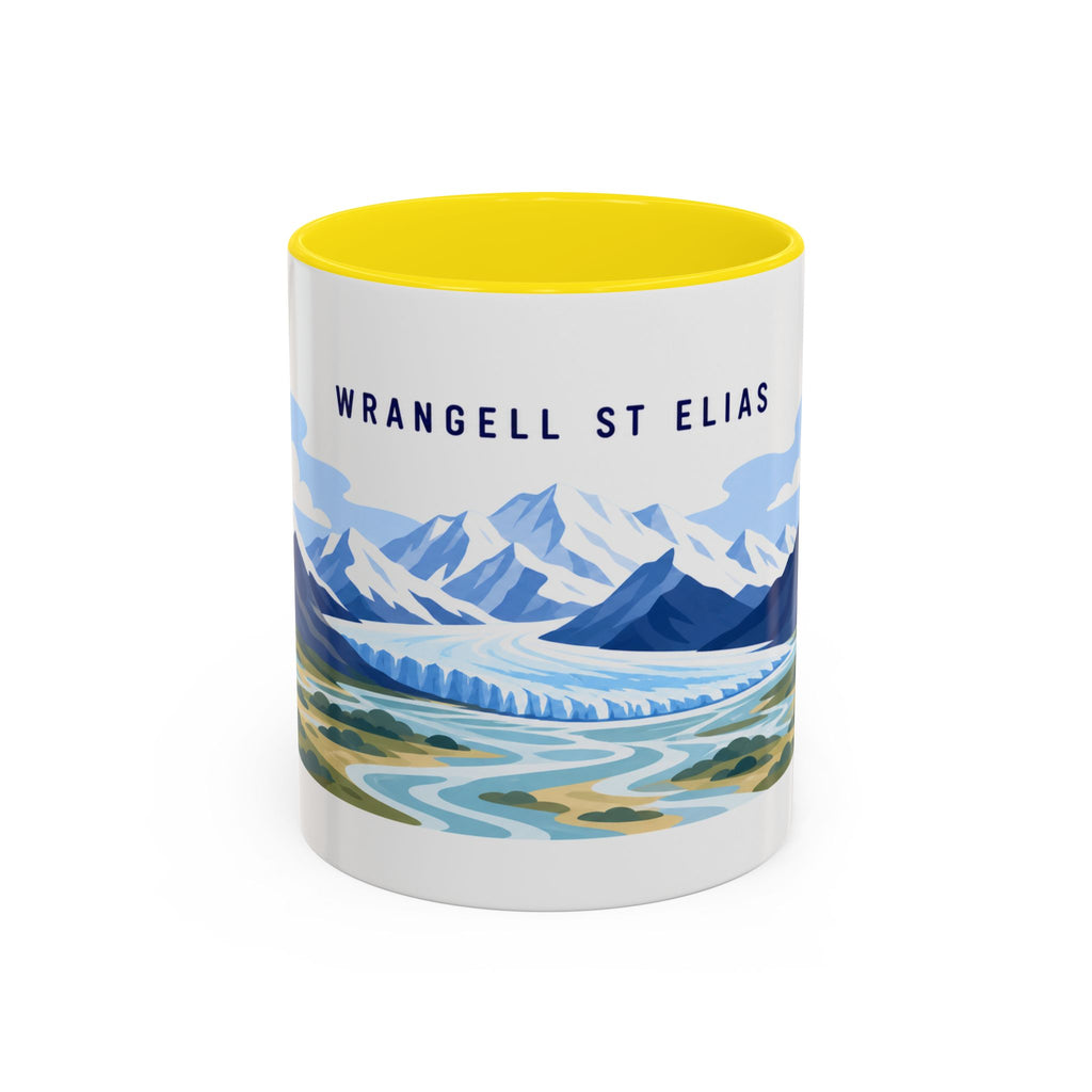 Wrangell-St. Elias National Park Coffee Mug | Solid Color Block Park Souvenir | 11oz 15oz Accent Mug
