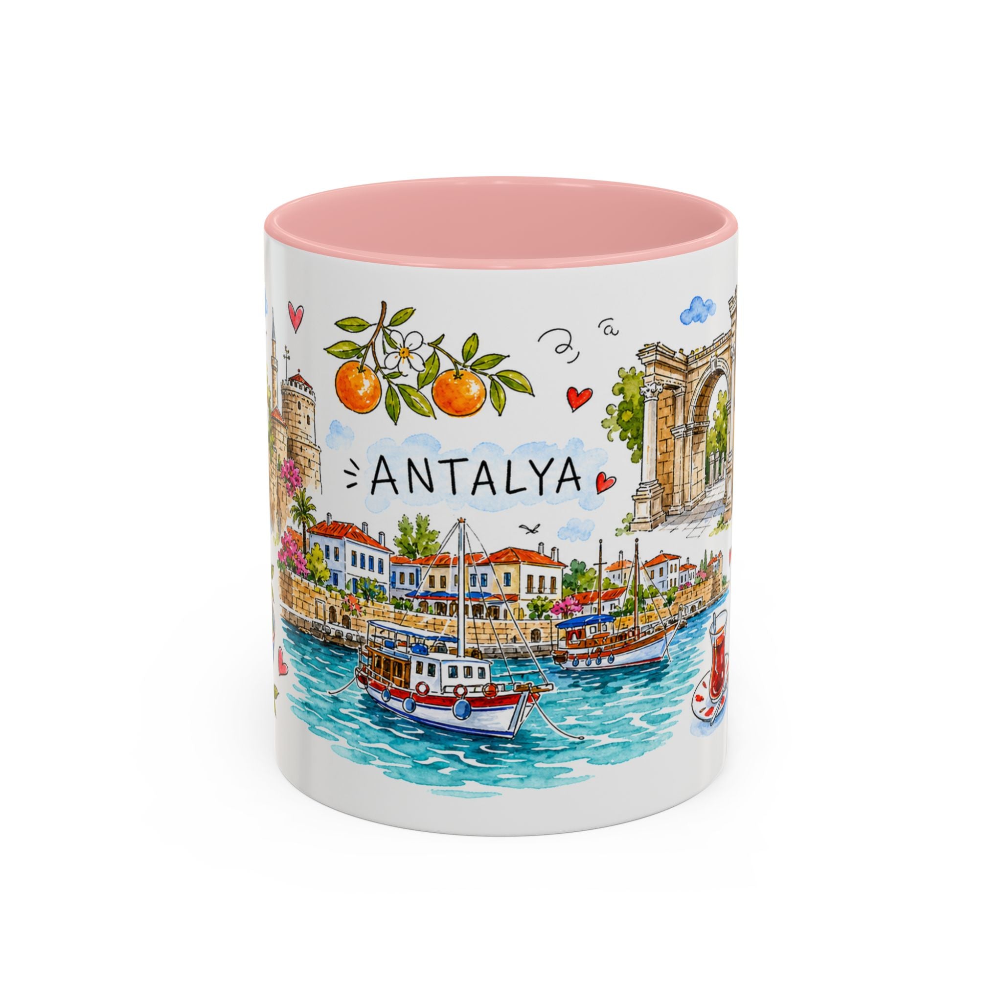 Antalya Travel Mug | European City Souvenir Accent Coffee Mug | 11oz 15oz Ceramic Cup