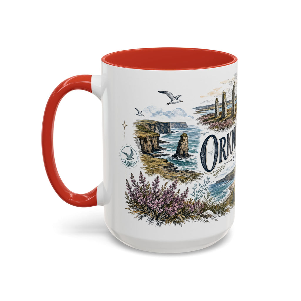 Orkney Islands Mug, Scotland Travel Souvenir, Bucket List Gift, Accent Ceramic Coffee Mug 11oz 15oz