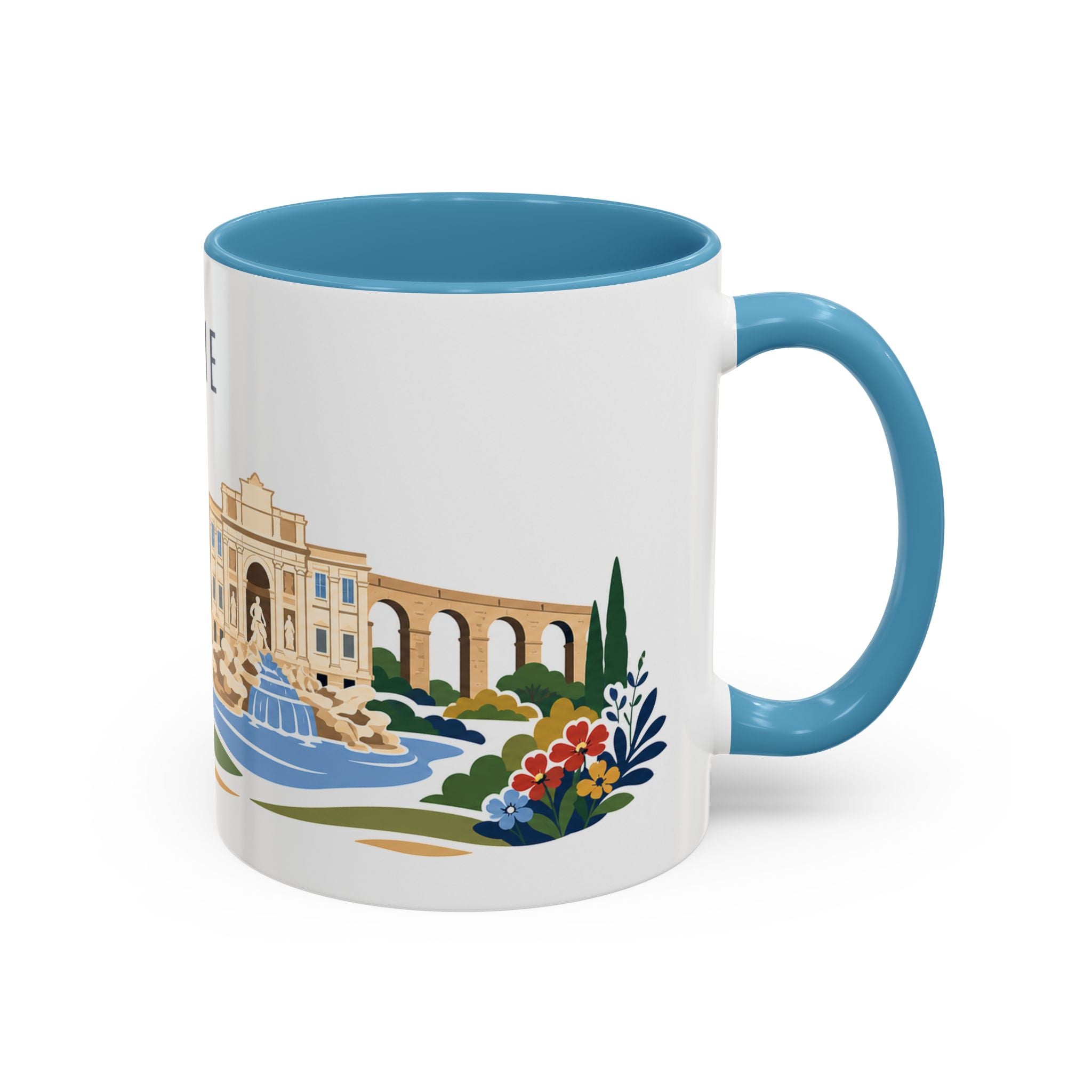 Rome Coffee Mug | Italy Travel Souvenir | Porcelain Decal City Gift | 11oz 15oz Accent Mug