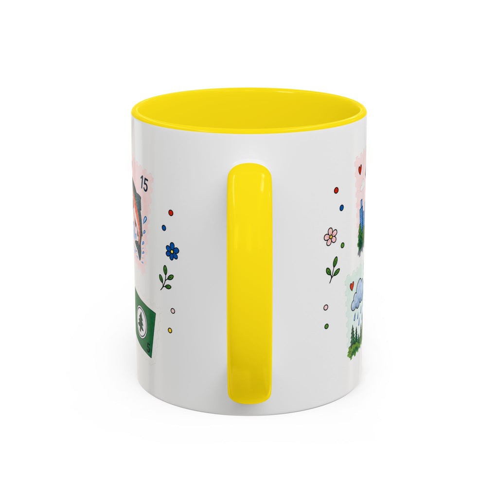 Seattle Coffee Mug | Postage Stamp Collage Mug | Travel Souvenir Accent Cup 11oz 15oz