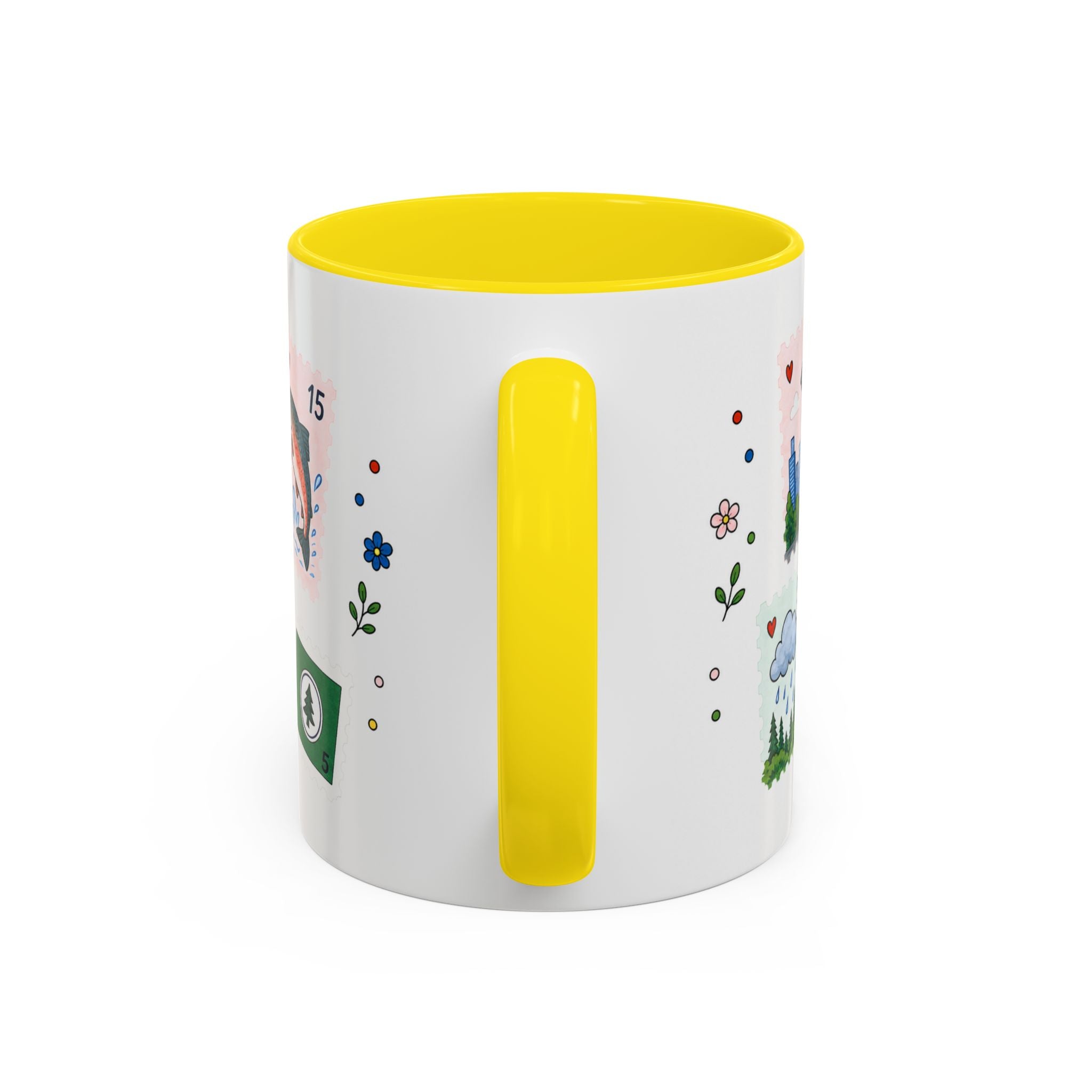 Seattle Coffee Mug | Postage Stamp Collage Mug | Travel Souvenir Accent Cup 11oz 15oz
