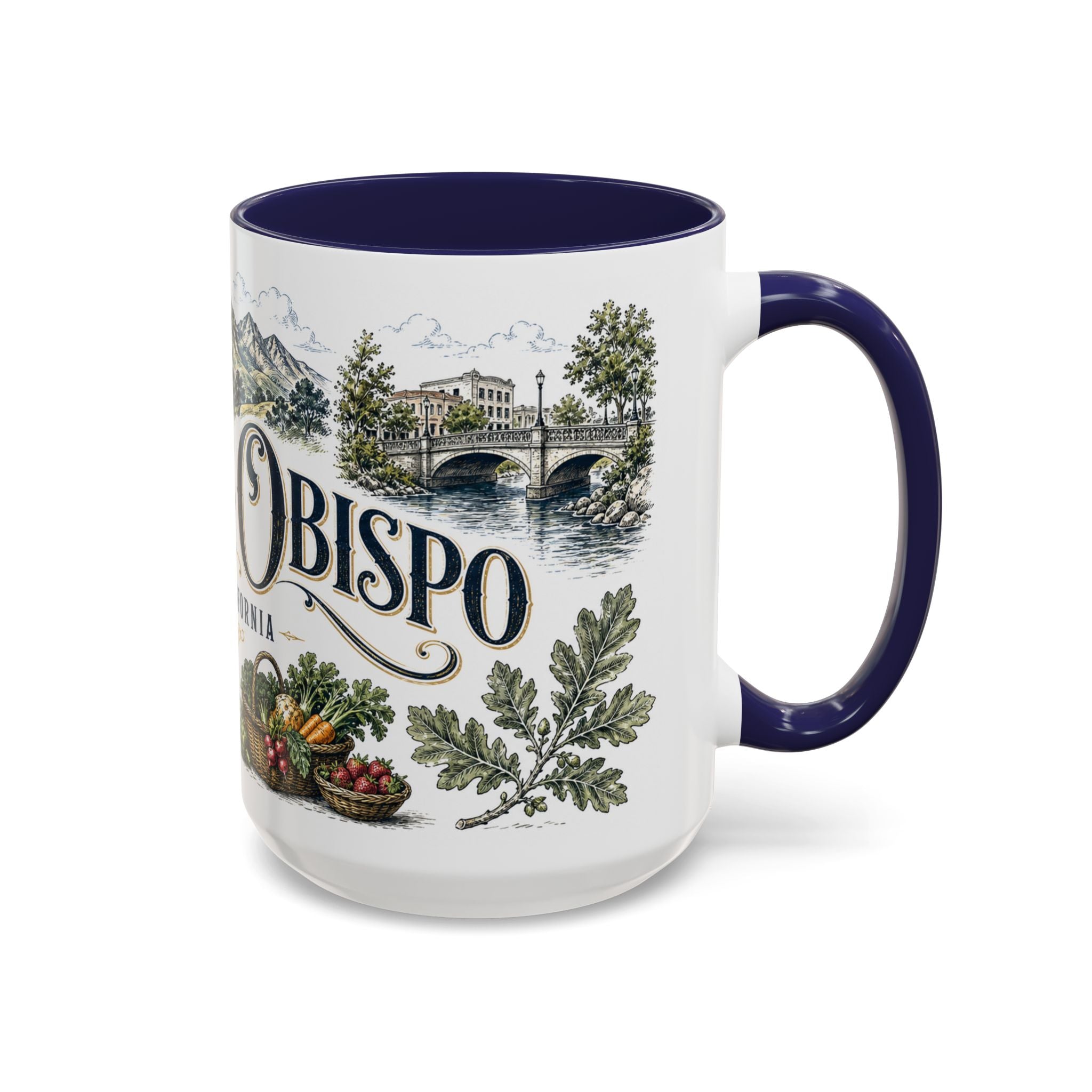 San Luis Obispo Coffee Mug | United States Travel Souvenir | Vintage Illustrated City Gift | 11 oz 15 oz Accent Mug