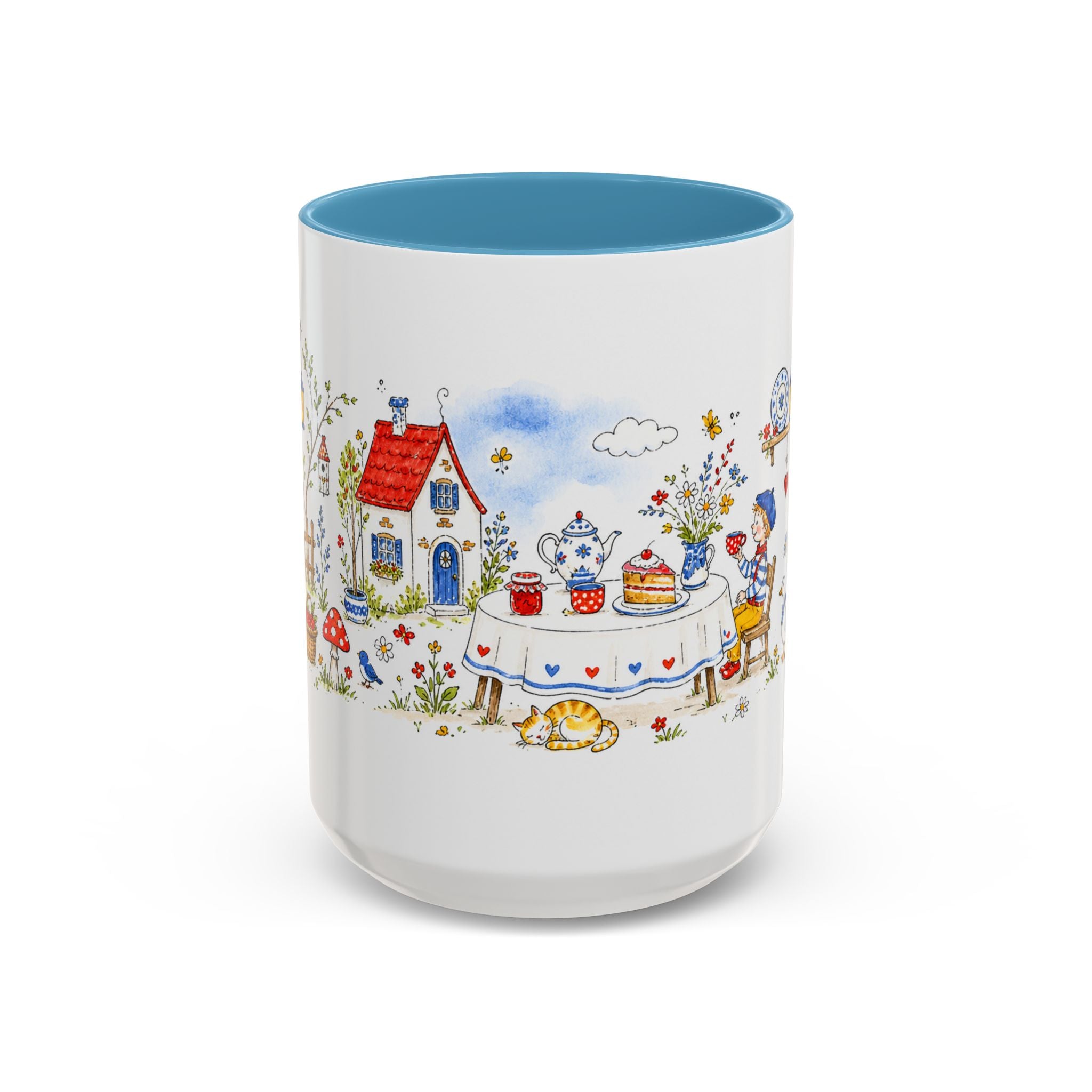 Storybook Cottage Breakfast Mug | Hand Painted Fairy Tale Accent Coffee Mug