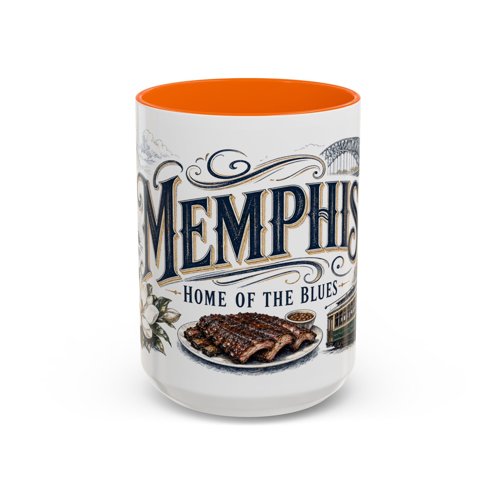 Memphis Coffee Mug | United States Travel Souvenir | Vintage Illustrated City Gift | 11 oz 15 oz Accent Mug