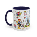 Paris Travel Mug | European City Souvenir Accent Coffee Mug | 11oz 15oz Ceramic Cup