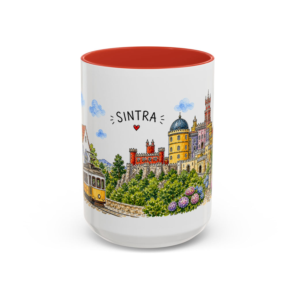 Sintra Illustrated Travel Mug | Portugal Souvenir Accent Coffee Mug | 11oz 15oz Ceramic Cup
