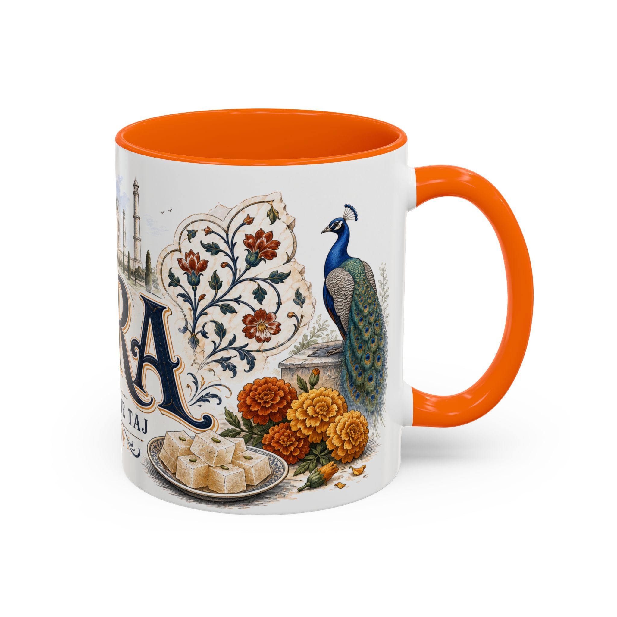 Agra Coffee Mug | India Travel Souvenir | Vintage Illustrated City Gift | 11 oz 15 oz Accent Mug