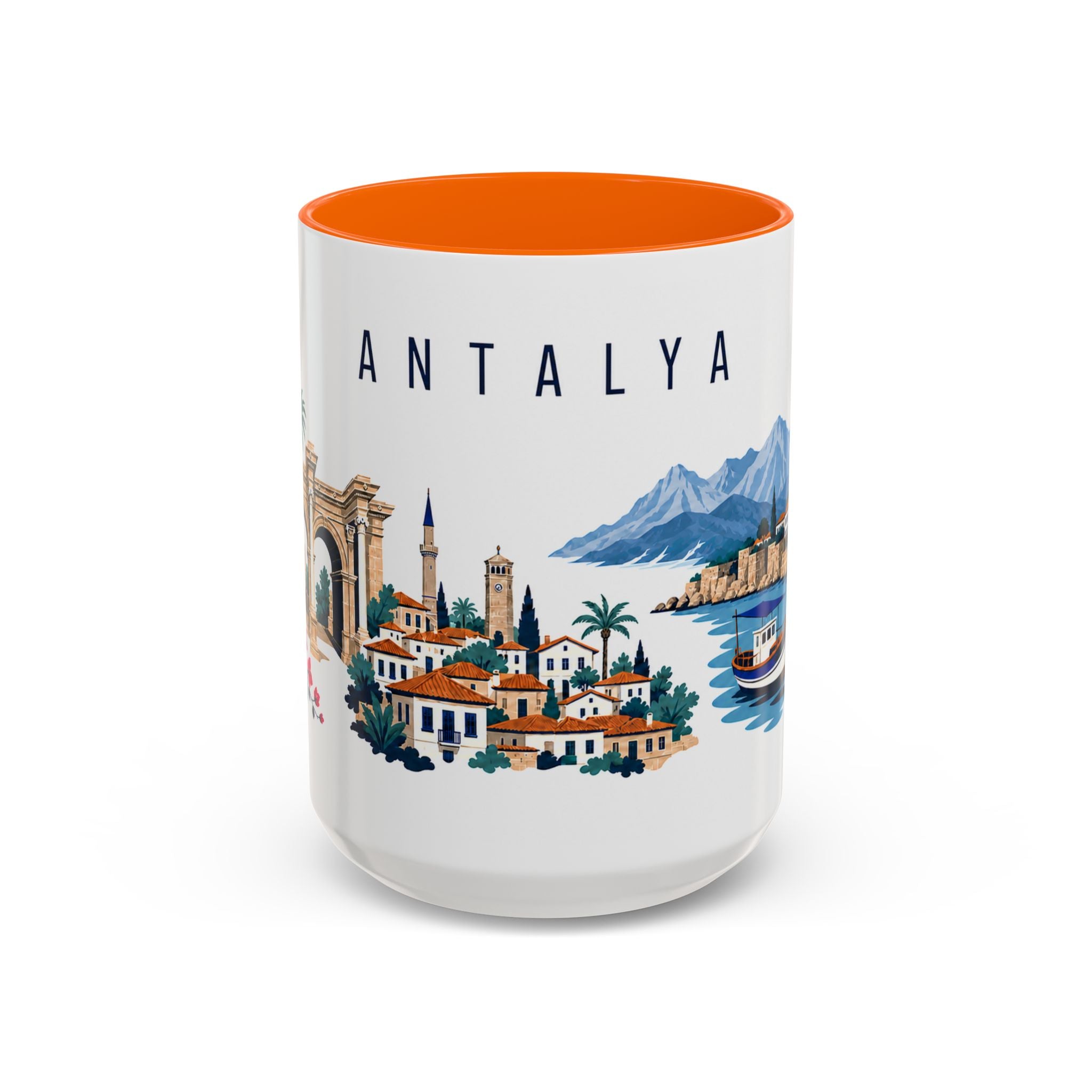 Antalya Coffee Mug | Turkey Travel Souvenir | Porcelain Decal City Gift | 11oz 15oz Accent Mug
