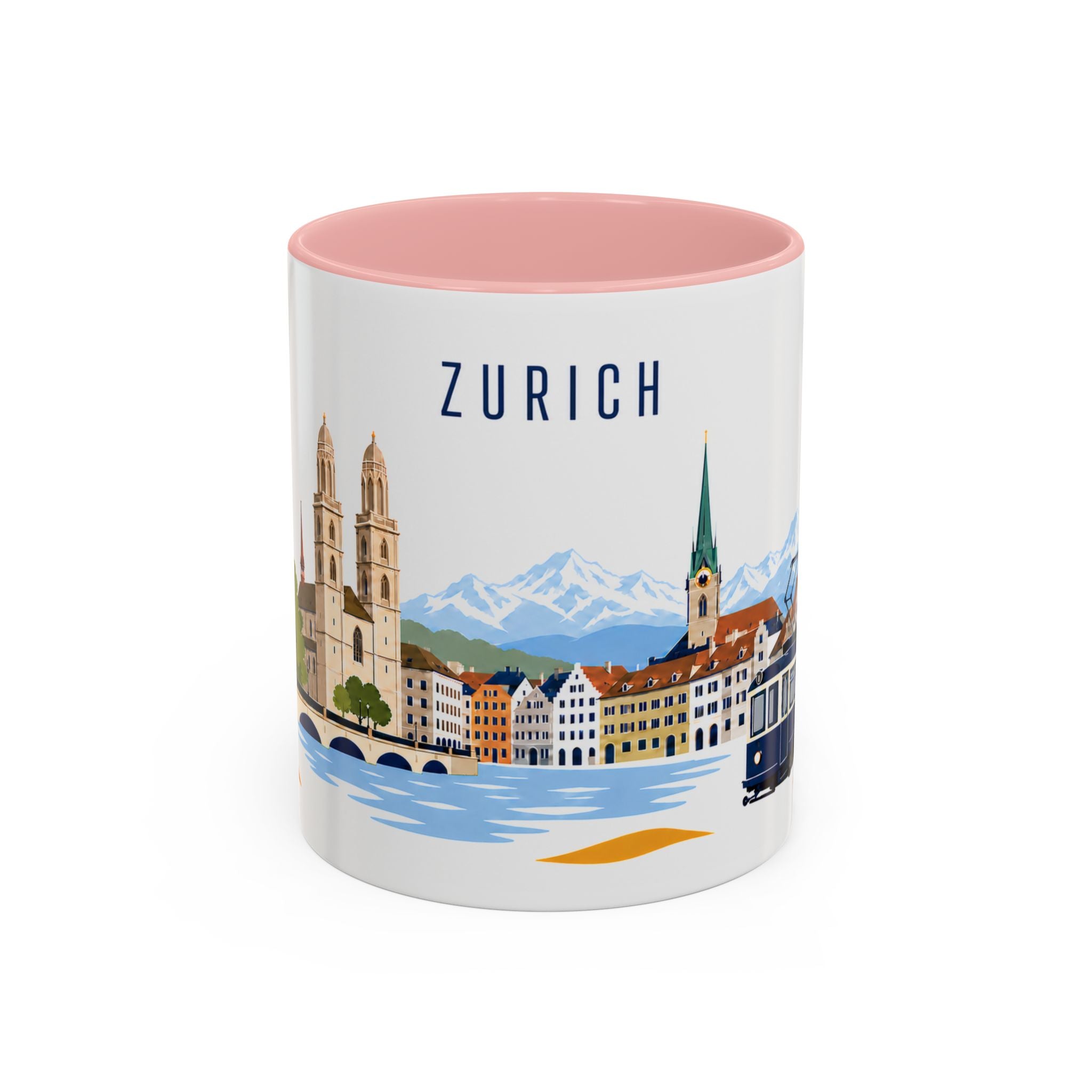 Zurich Coffee Mug | Switzerland Travel Souvenir | Porcelain Decal City Gift | 11oz 15oz Accent Mug