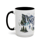 Norwegian Fjords Coffee Mug | Travel Destination Souvenir Gift | Accent Color Ceramic 11oz 15oz