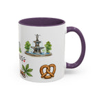 Columbus Illustrated Travel Mug | City Souvenir Accent Coffee Mug | 11oz 15oz Ceramic Cup