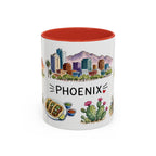 Phoenix Illustrated Travel Mug | City Souvenir Accent Coffee Mug | 11oz 15oz Ceramic Cup