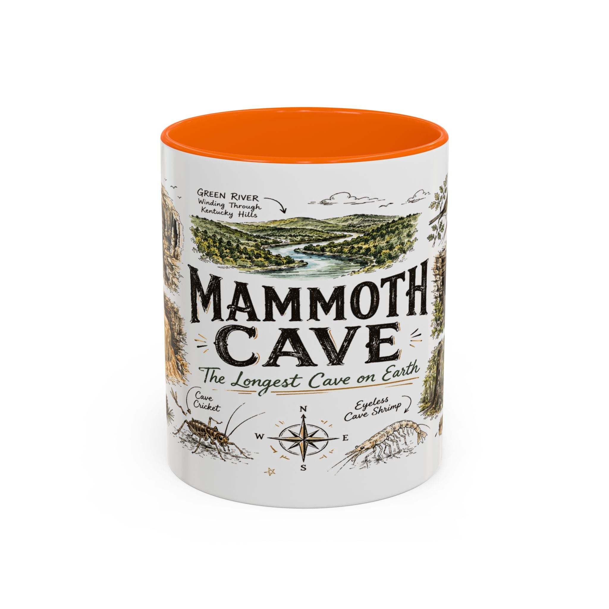 Mammoth Cave National Park Coffee Mug | Kentucky Cave Exploration Hiking Gift | Accent Color Ceramic 11oz 15oz