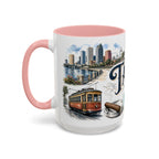 Tampa Coffee Mug | United States Travel Souvenir | Vintage Illustrated City Gift | 11 oz 15 oz Accent Mug