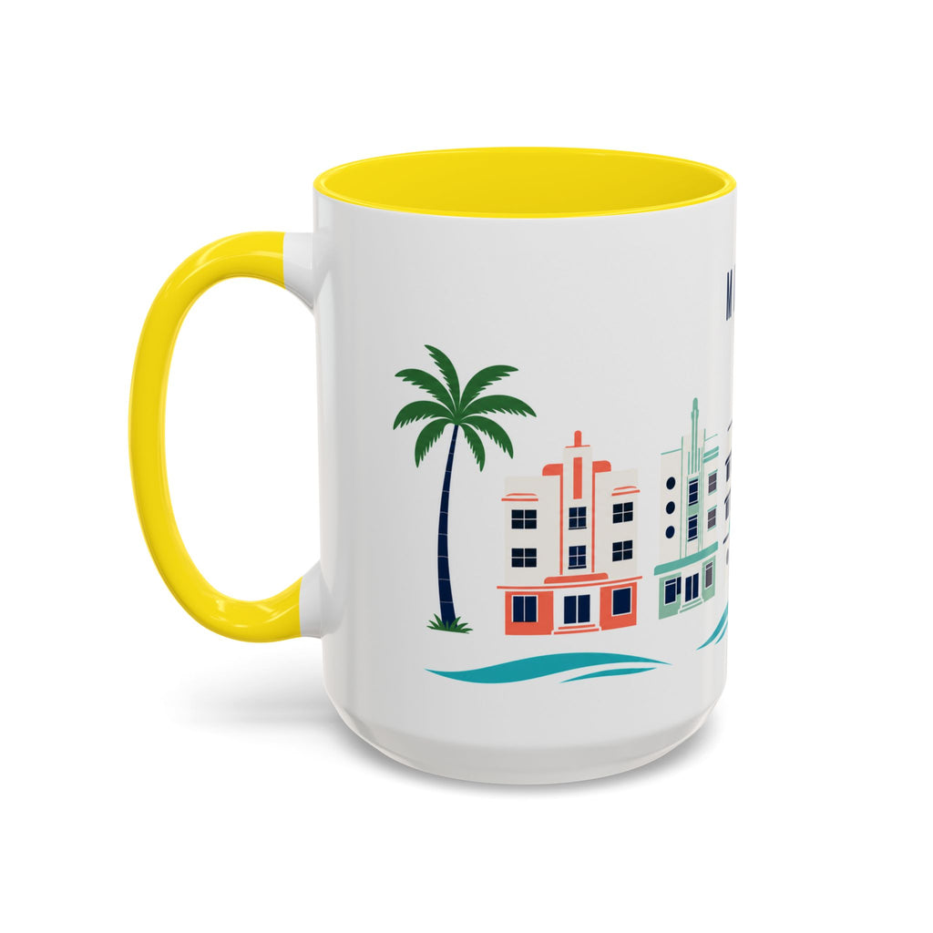 Miami Coffee Mug | United States Travel Souvenir | Porcelain Decal City Gift | 11oz 15oz Accent Mug