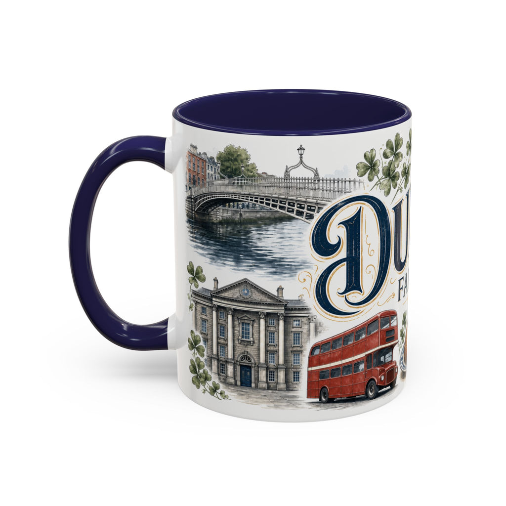 Dublin Coffee Mug | Ireland Travel Souvenir | Vintage Illustrated City Gift | 11 oz 15 oz Accent Mug