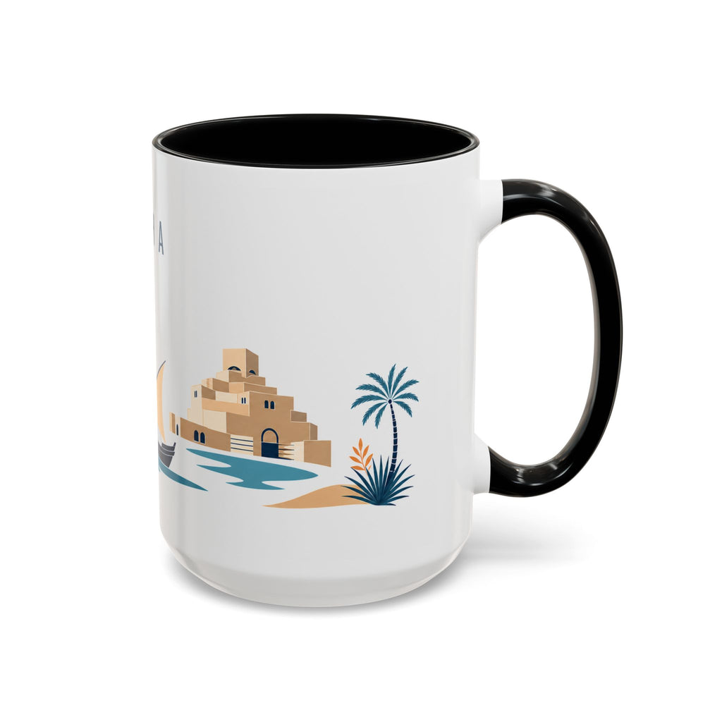 Doha Coffee Mug | Qatar Travel Souvenir | Porcelain Decal City Gift | 11oz 15oz Accent Mug