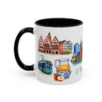 Frankfurt Illustrated Travel Mug | City Souvenir Accent Coffee Mug | 11oz 15oz Ceramic Cup