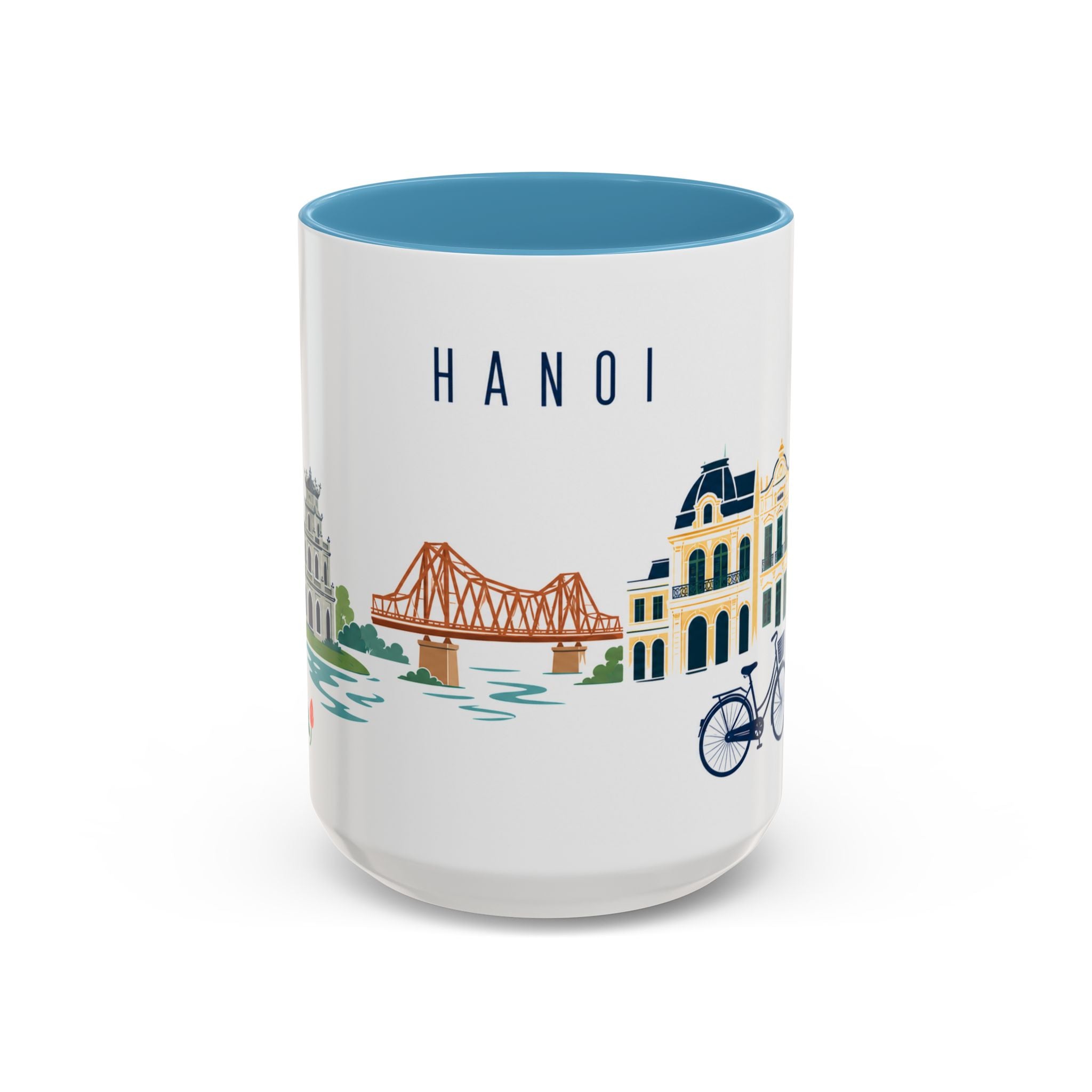 Hanoi Coffee Mug | Vietnam Travel Souvenir | Porcelain Decal City Gift | 11oz 15oz Accent Mug