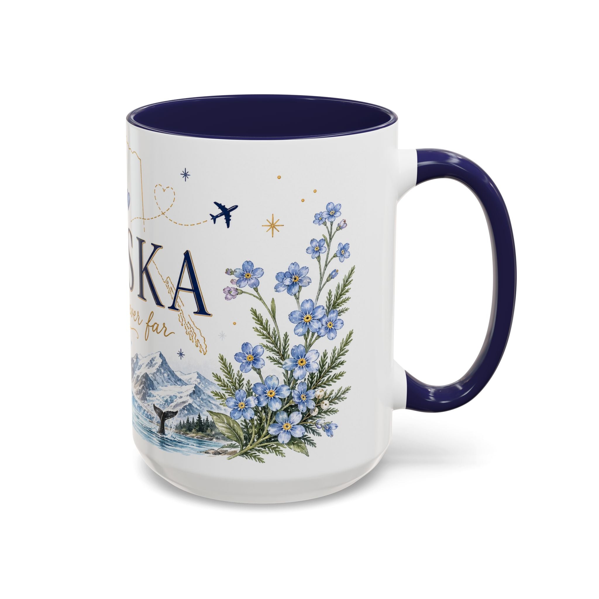 Alaska State Map Mug | Northern Lights, Mountains, Glaciers | Moving Away Gift