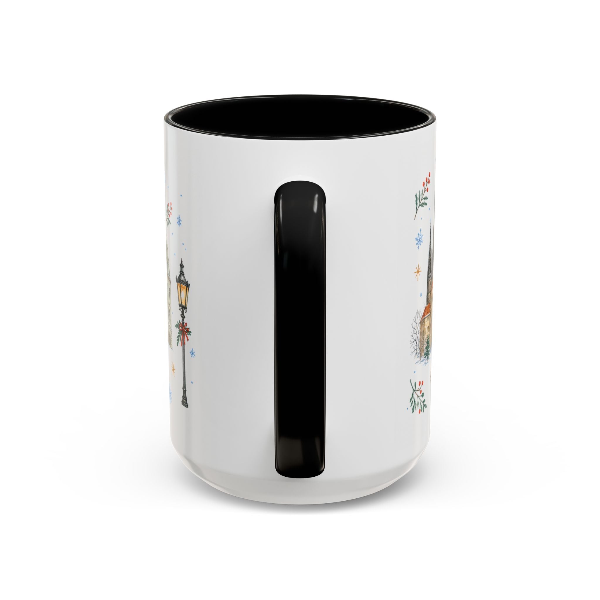 Prague Christmas Mug | Watercolor Travel Souvenir | Holiday Gift | Accent Ceramic Coffee Cup 11oz 15oz