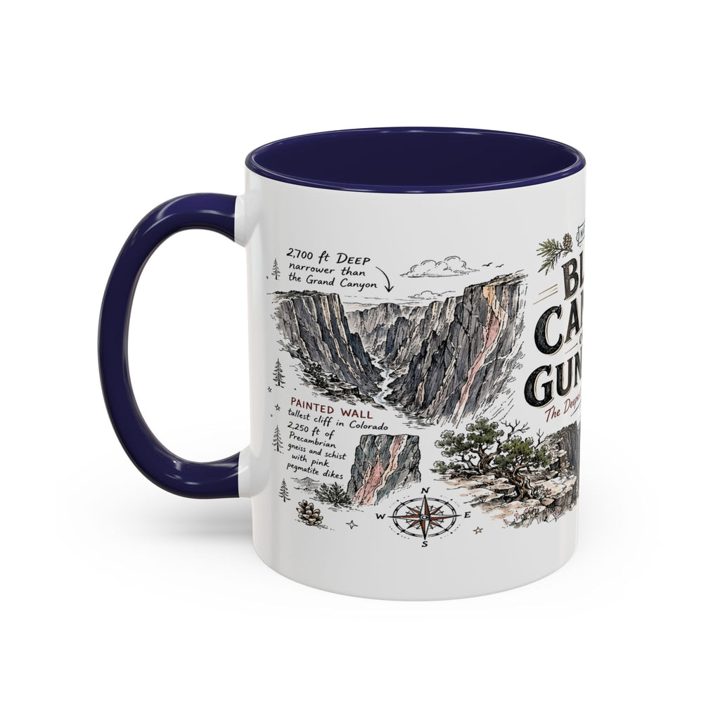 Black Canyon of the Gunnison National Park Coffee Mug | Colorado Deep Canyon Hiking Gift | Accent Color Ceramic 11oz 15oz