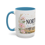 North Dakota State Map Mug | Prairie Rose Botanical Accent Coffee Cup