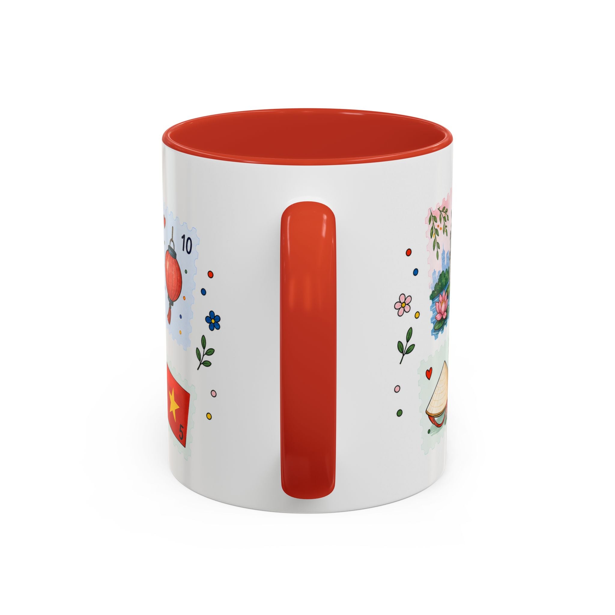 Hanoi Coffee Mug | Postage Stamp Collage Mug | Travel Souvenir Accent Cup 11oz 15oz