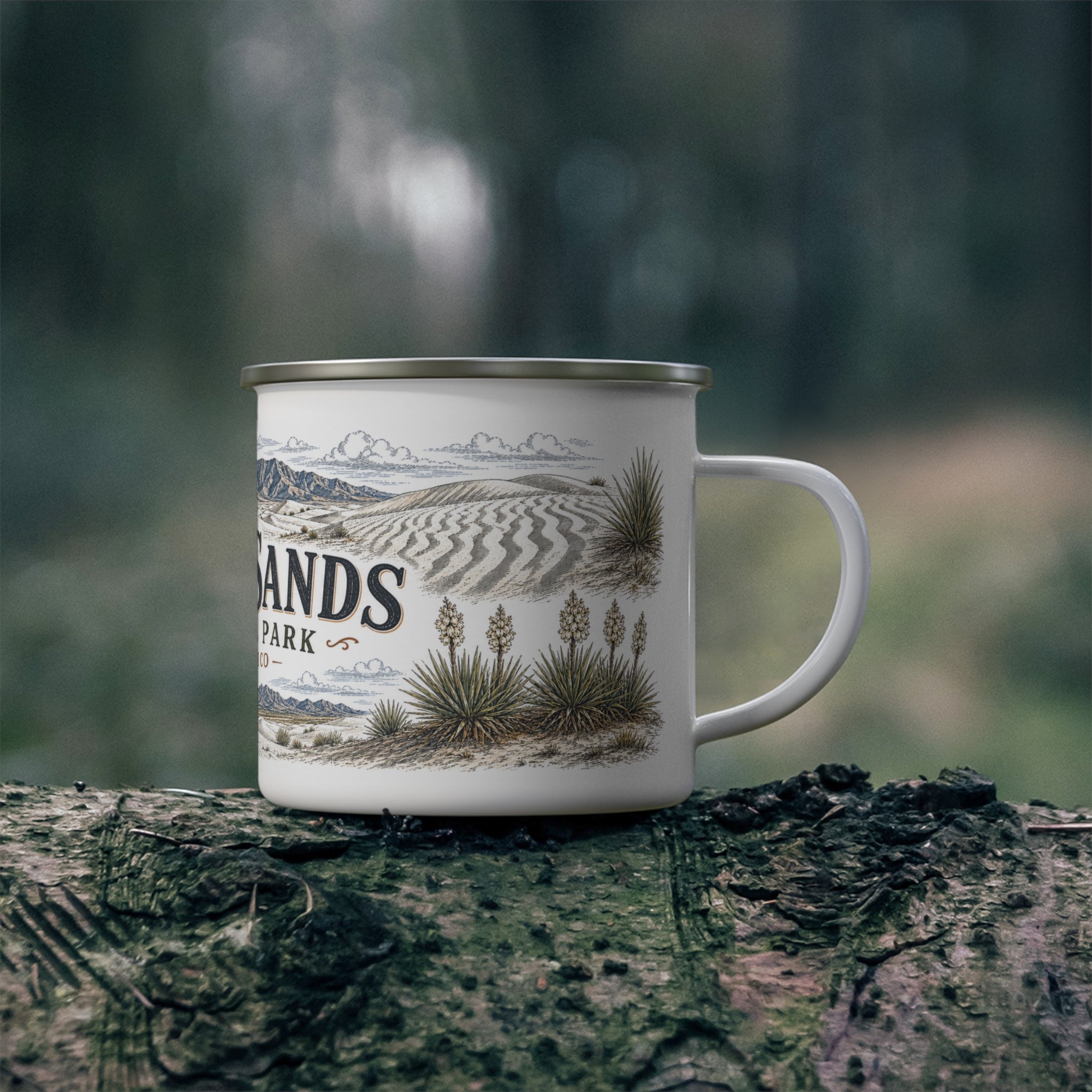 White Sands National Park Vintage Enamel Camping Mug | 12oz National Park Hiking Gift