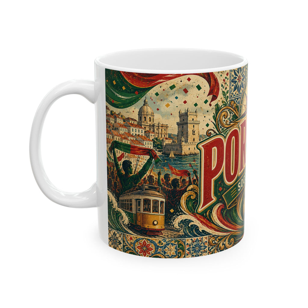 Portugal Soccer Spirit Coffee Mug | Soccer Fan Gift | Ceramic 11oz 15oz Match Day Cup