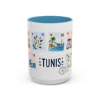 Tunis Coffee Mug | Postage Stamp Collage Mug | Travel Souvenir Accent Cup 11oz 15oz