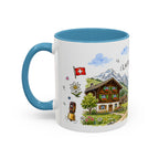 Lauterbrunnen Illustrated Travel Mug | Switzerland Souvenir Accent Coffee Mug | 11oz 15oz Ceramic Cup