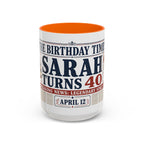 Birthday Newspaper Mug | Custom Name Age Date Gift | The Birthday Times Coffee Cup 11oz 15oz